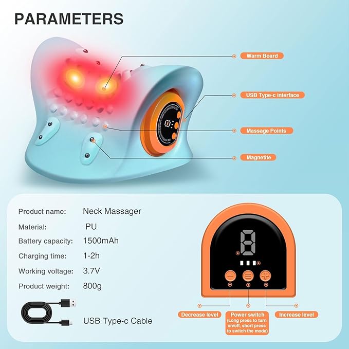 EMS Neck Massager with Heat - Electric Muscle Relaxation for Neck & Shoulder Comfort | UAE